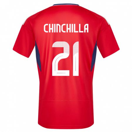 Kandiny Kinder Costa Rica Viviana Chinchilla #21 Rot Heimtrikot Trikot 24-26 T-Shirt