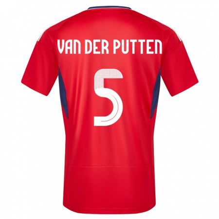 Kandiny Kinder Costa Rica Santiago Van Der Putten #5 Rot Heimtrikot Trikot 24-26 T-Shirt