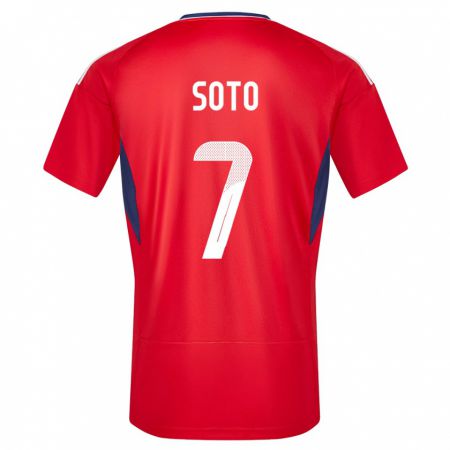 Kandiny Kinder Costa Rica Andrey Soto #7 Rot Heimtrikot Trikot 24-26 T-Shirt