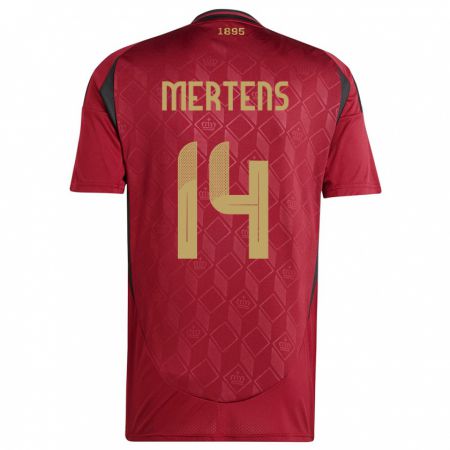 Kandiny Kinder Belgien Dries Mertens #14 Burgund Heimtrikot Trikot 24-26 T-Shirt