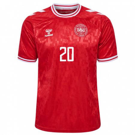 Kandiny Kinder Dänemark Caroline Møller #20 Rot Heimtrikot Trikot 24-26 T-Shirt