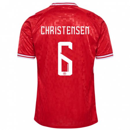 Kandiny Kinder Dänemark Andreas Christensen #6 Rot Heimtrikot Trikot 24-26 T-Shirt