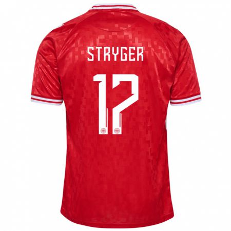 Kandiny Kinder Dänemark Jens Stryger Larsen #17 Rot Heimtrikot Trikot 24-26 T-Shirt