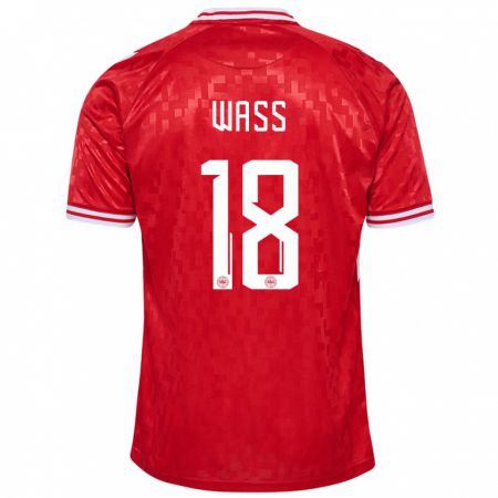 Kandiny Kinder Dänemark Daniel Wass #18 Rot Heimtrikot Trikot 24-26 T-Shirt