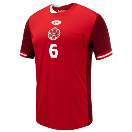 Kandiny Kinder Kanada Lazar Stefanovic #6 Rot Heimtrikot Trikot 24-26 T-Shirt