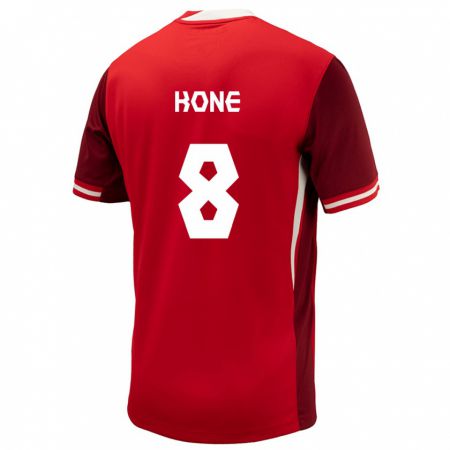 Kandiny Kinder Kanada Ismaël Koné #8 Rot Heimtrikot Trikot 24-26 T-Shirt