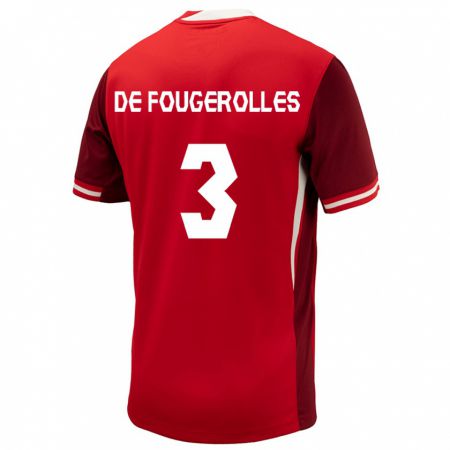 Kandiny Kinder Kanada Luc De Fougerolles #3 Rot Heimtrikot Trikot 24-26 T-Shirt