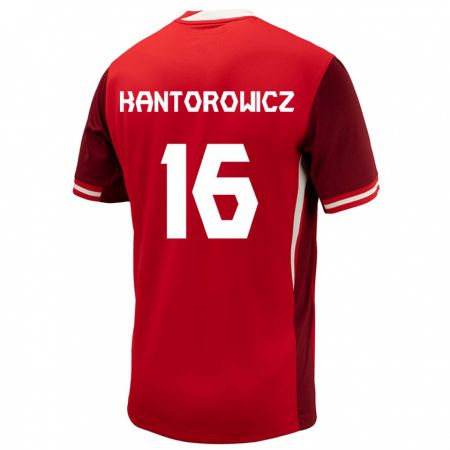 Kandiny Kinder Kanada Dominic Kantorowicz #16 Rot Heimtrikot Trikot 24-26 T-Shirt