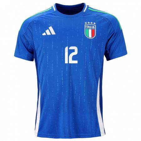 Kandiny Kinder Italien Guglielmo Vicario #12 Blau Heimtrikot Trikot 24-26 T-Shirt