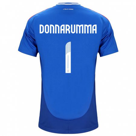 Kandiny Kinder Italien Gianluigi Donnarumma #1 Blau Heimtrikot Trikot 24-26 T-Shirt