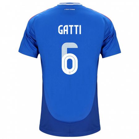 Kandiny Kinder Italien Federico Gatti #6 Blau Heimtrikot Trikot 24-26 T-Shirt