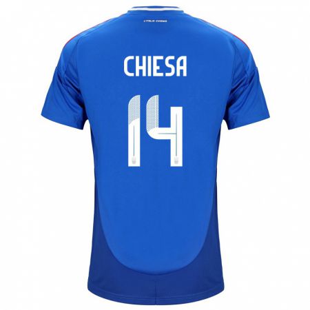 Kandiny Kinder Italien Federico Chiesa #14 Blau Heimtrikot Trikot 24-26 T-Shirt