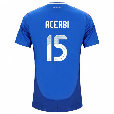 Kandiny Kinder Italien Francesco Acerbi #15 Blau Heimtrikot Trikot 24-26 T-Shirt