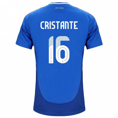 Kandiny Kinder Italien Bryan Cristante #16 Blau Heimtrikot Trikot 24-26 T-Shirt