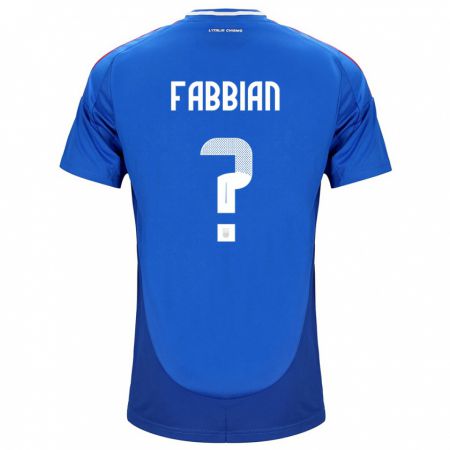 Kandiny Kinder Italien Giovanni Fabbian #0 Blau Heimtrikot Trikot 24-26 T-Shirt