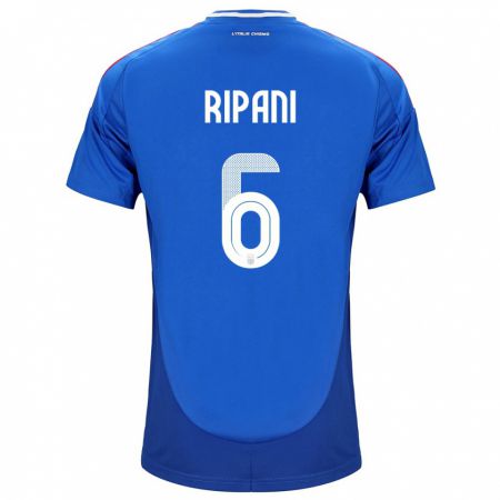 Kandiny Kinder Italien Diego Ripani #6 Blau Heimtrikot Trikot 24-26 T-Shirt