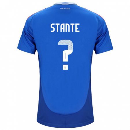 Kandiny Kinder Italien Francesco Stante #0 Blau Heimtrikot Trikot 24-26 T-Shirt