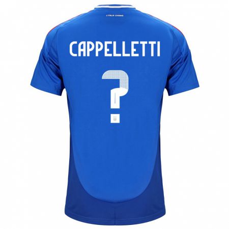 Kandiny Kinder Italien Mattia Cappelletti #0 Blau Heimtrikot Trikot 24-26 T-Shirt