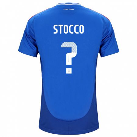 Kandiny Kinder Italien Pietro Stocco #0 Blau Heimtrikot Trikot 24-26 T-Shirt