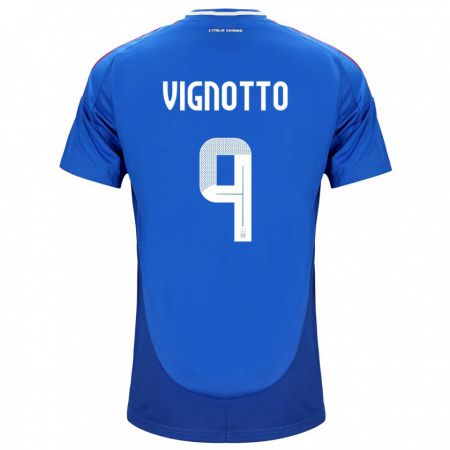 Kandiny Kinder Italien Elisabetta Vignotto #9 Blau Heimtrikot Trikot 24-26 T-Shirt