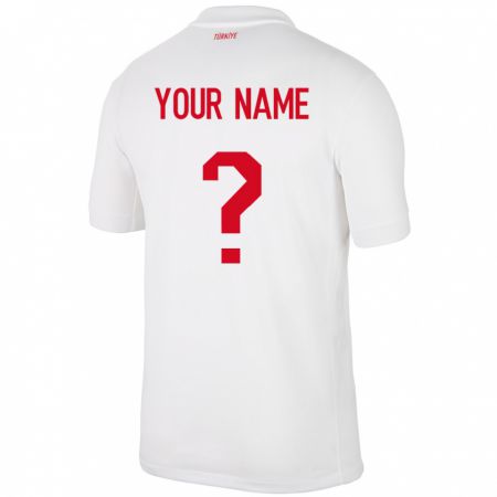 Kandiny Kinder Türkei Ihren Namen #0 Weiß Heimtrikot Trikot 24-26 T-Shirt