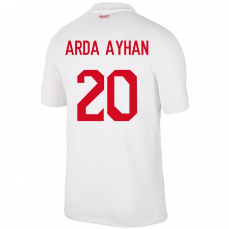 Kandiny Kinder Türkei Murat Arda Ayhan #20 Weiß Heimtrikot Trikot 24-26 T-Shirt