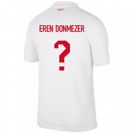 Kandiny Kinder Türkei Deniz Eren Dönmezer #0 Weiß Heimtrikot Trikot 24-26 T-Shirt