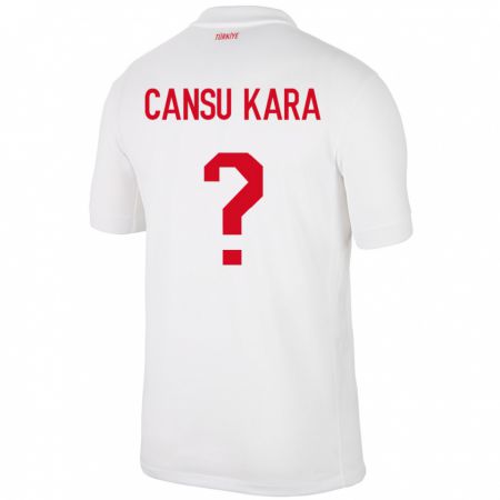 Kandiny Kinder Türkei İlayda Cansu Kara #0 Weiß Heimtrikot Trikot 24-26 T-Shirt