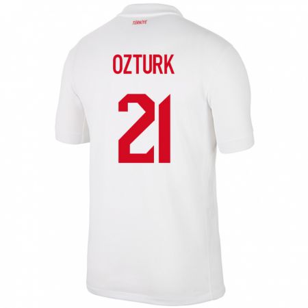 Kandiny Kinder Türkei Melike Öztürk #21 Weiß Heimtrikot Trikot 24-26 T-Shirt