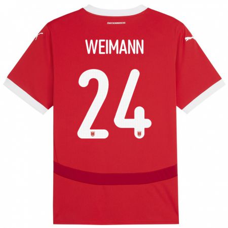 Kandiny Kinder Österreich Andreas Weimann #24 Rot Heimtrikot Trikot 24-26 T-Shirt