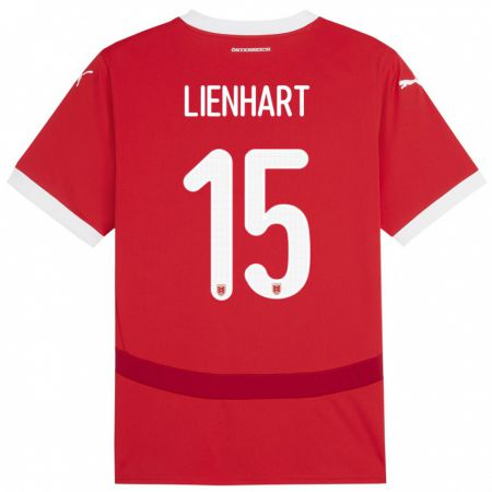 Kandiny Kinder Österreich Philipp Lienhart #15 Rot Heimtrikot Trikot 24-26 T-Shirt