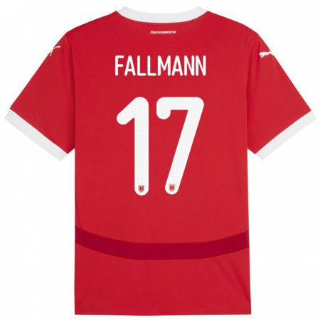 Kandiny Kinder Österreich Pascal Fallmann #17 Rot Heimtrikot Trikot 24-26 T-Shirt