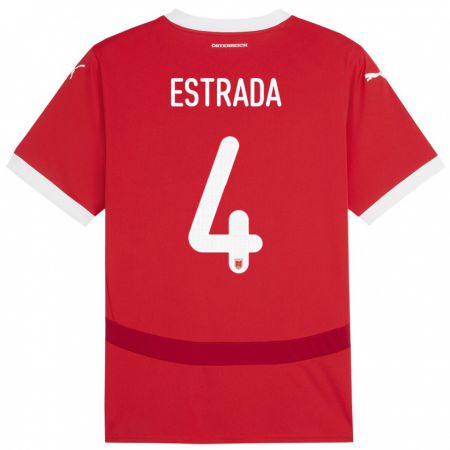 Kandiny Kinder Österreich Pascal Estrada #4 Rot Heimtrikot Trikot 24-26 T-Shirt