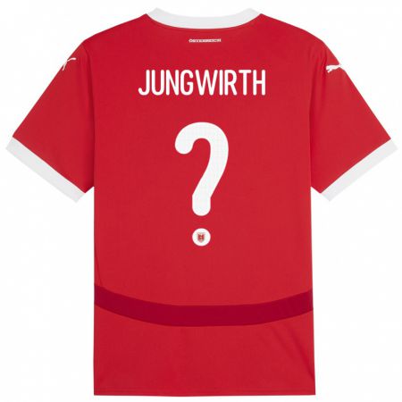 Kandiny Kinder Österreich Lukas Jungwirth #0 Rot Heimtrikot Trikot 24-26 T-Shirt