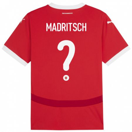 Kandiny Kinder Österreich Diego Madritsch #0 Rot Heimtrikot Trikot 24-26 T-Shirt