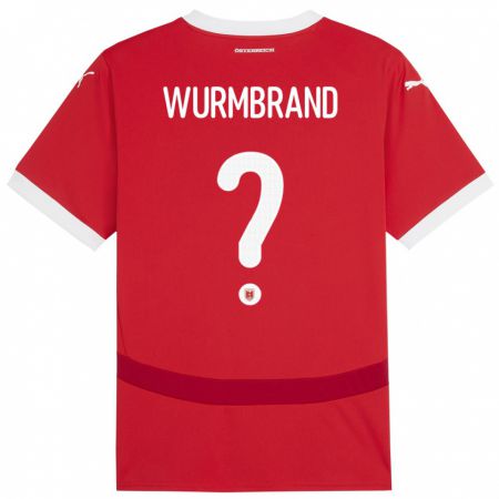 Kandiny Kinder Österreich Nikolaus Wurmbrand #0 Rot Heimtrikot Trikot 24-26 T-Shirt