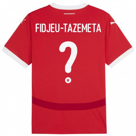 Kandiny Kinder Österreich Thierry Fidjeu-Tazemeta #0 Rot Heimtrikot Trikot 24-26 T-Shirt