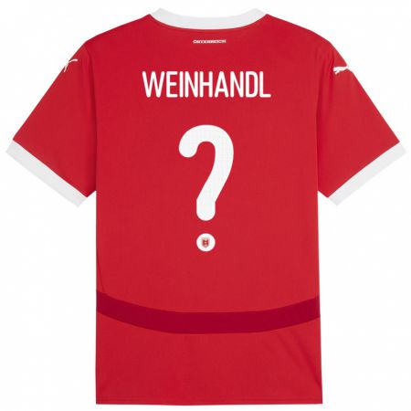 Kandiny Kinder Österreich Luca Weinhandl #0 Rot Heimtrikot Trikot 24-26 T-Shirt