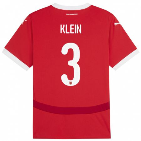 Kandiny Kinder Österreich Jennifer Klein #3 Rot Heimtrikot Trikot 24-26 T-Shirt