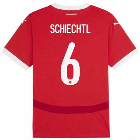 Kandiny Kinder Österreich Katharina Schiechtl #6 Rot Heimtrikot Trikot 24-26 T-Shirt