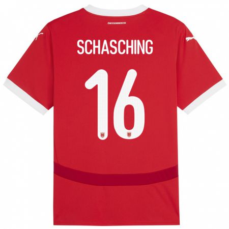 Kandiny Kinder Österreich Annabel Schasching #16 Rot Heimtrikot Trikot 24-26 T-Shirt