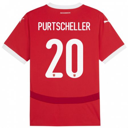 Kandiny Kinder Österreich Lilli Purtscheller #20 Rot Heimtrikot Trikot 24-26 T-Shirt