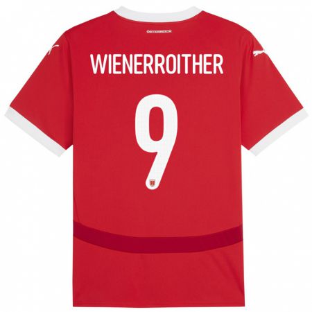 Kandiny Kinder Österreich Katja Wienerroither #9 Rot Heimtrikot Trikot 24-26 T-Shirt