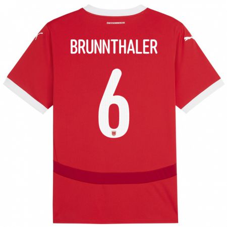 Kandiny Kinder Österreich Melanie Brunnthaler #6 Rot Heimtrikot Trikot 24-26 T-Shirt