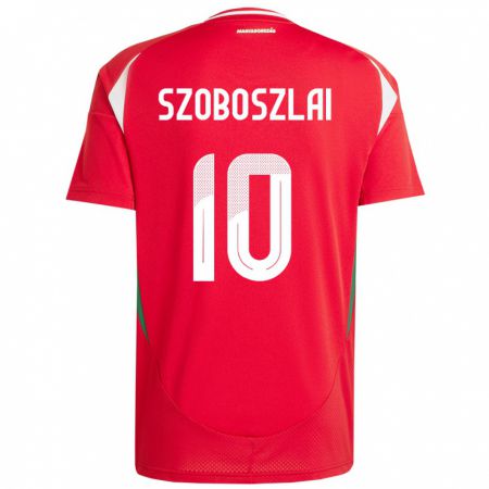 Kandiny Kinder Ungarn Dominik Szoboszlai #10 Rot Heimtrikot Trikot 24-26 T-Shirt