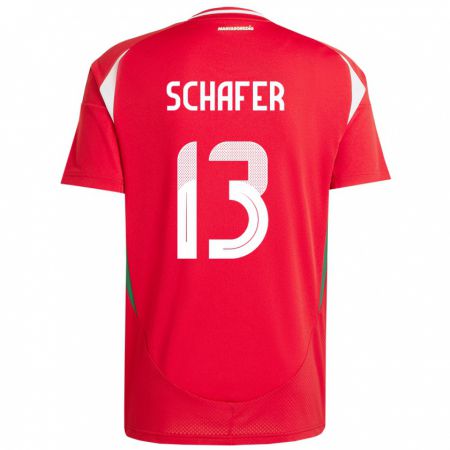 Kandiny Kinder Ungarn András Schäfer #13 Rot Heimtrikot Trikot 24-26 T-Shirt