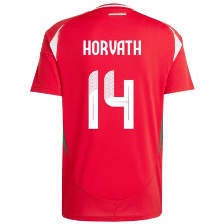 Kandiny Kinder Ungarn Artúr Horváth #14 Rot Heimtrikot Trikot 24-26 T-Shirt