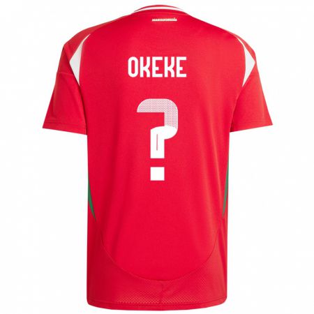 Kandiny Kinder Ungarn Michael Okeke #0 Rot Heimtrikot Trikot 24-26 T-Shirt