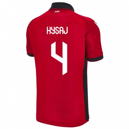 Kandiny Kinder Albanien Elseid Hysaj #4 Rot Heimtrikot Trikot 24-26 T-Shirt