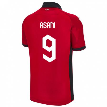 Kandiny Kinder Albanien Jasir Asani #9 Rot Heimtrikot Trikot 24-26 T-Shirt